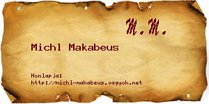 Michl Makabeus névjegykártya